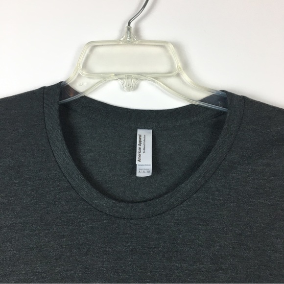 American Apparel Dark Gray Crew Neck Tee Shirt Top Short Sleeve Small NWOT - Picture 3 of 6